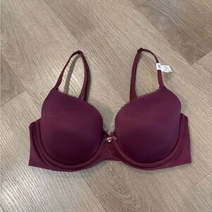 NWT Victoria’s Secret Body by Victoria Lined Demi Bra in Burgundy, Size 32D